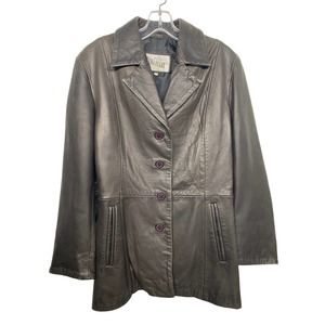 VTG Vera Pelle Women's size 42 (S) Chocolate Brown Soft Leather Fitted Jacket